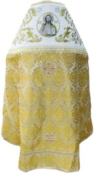 Veșminte preoțești combinate din brocart „Crucea Pascală”, cu epitrahil brodat, broderie „Trandafir”