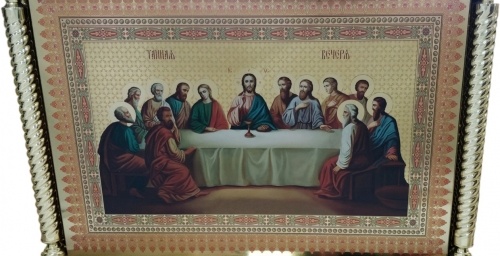 Vesmânt pentru prestol 100×100×100 icoane imprimate pe bulat, drept (interior)