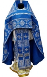 Veşmânt preoţesc brodat pe gabardin, broderie „Cerc” cu galon brodat