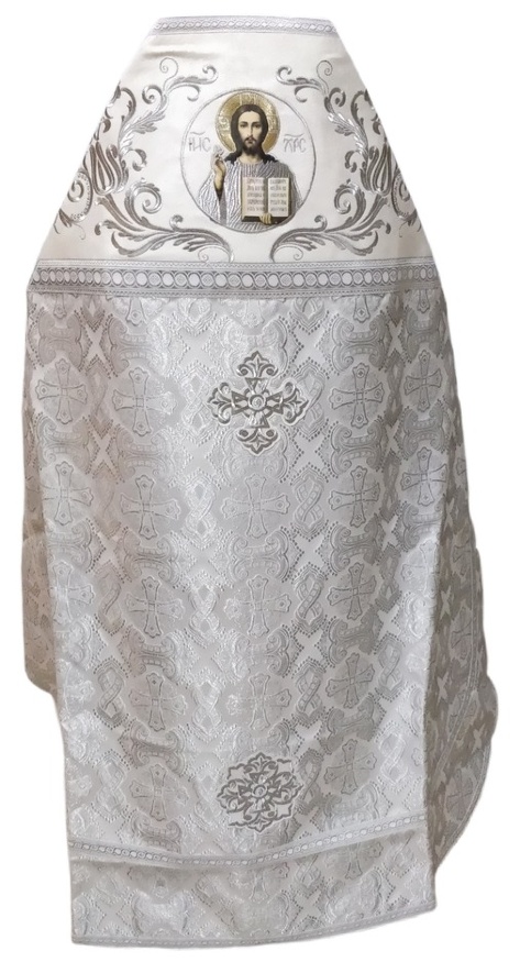 Veșmânt preoțesc combinat din brocart „Crucea grecească”, cu epitrahil brodat, broderie „Broderie nouă”