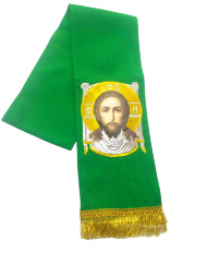 Semn de carte cu icoana Chipul Nepictat, verde