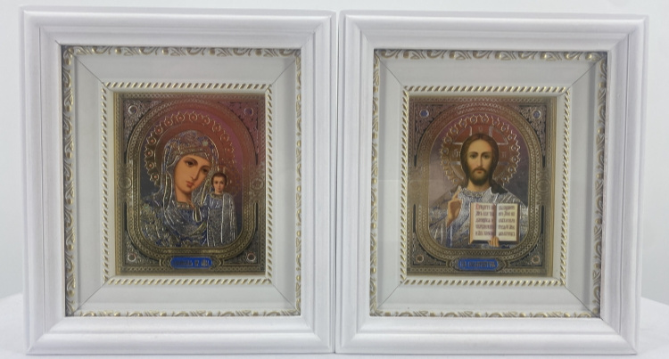 Icoane „Pereche de cununie” (albastru închis) 20×18cm