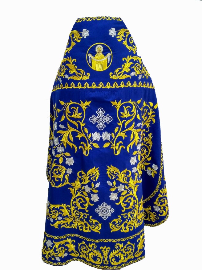 Veșminte preoțești brodate pe gabardin, cu mijloc brodat și galon brodat