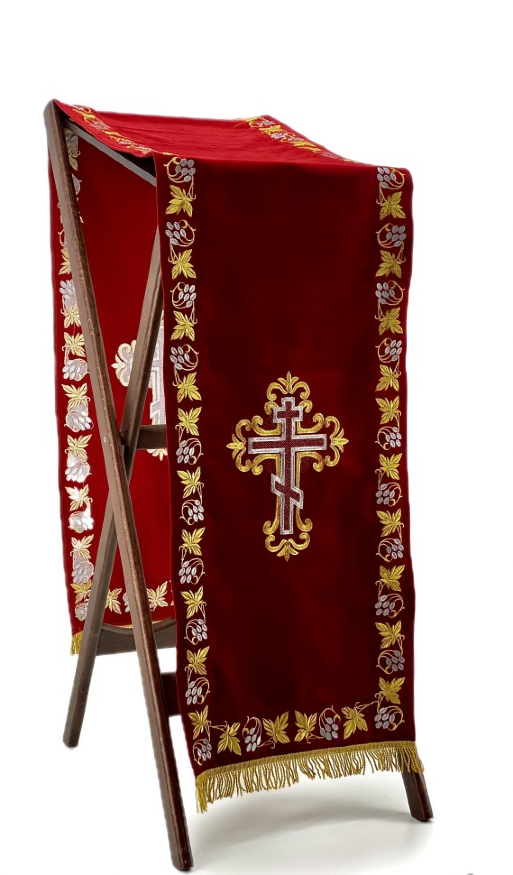 Acoperământ pentru analogion, broderie „strugure”, franjuri scumpe