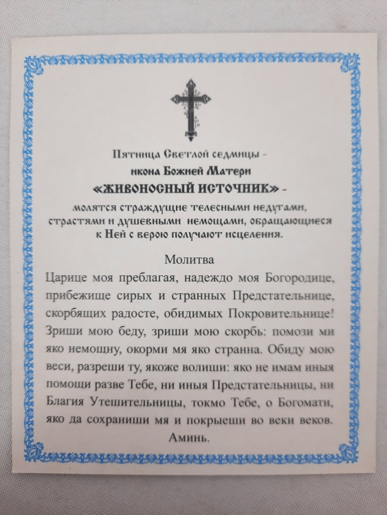 Icoana Maicii Domnului „Izvorul Tămăduirii”