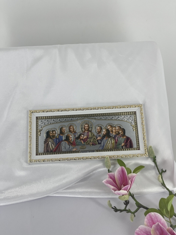 Icoană Cina cea de Taină (baghetă subțire) 30x12