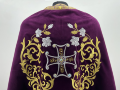 Veșminte preoțești, croială grecească, brodate pe catifea cu galon aplicat, broderie „Trandafir, mijloc brodat”