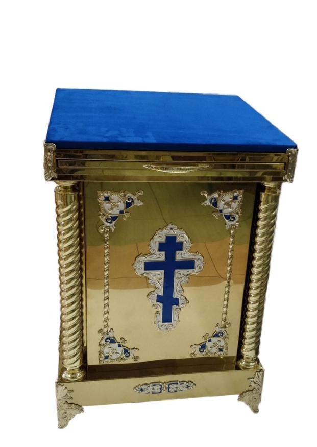 Suport pentru reliquiar sau pentru disc de litie cu raft extensibil, 60×60 cm (înălțime 85.5 cm)