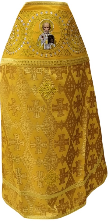 Vesminte preoțești combinate din brocat „Crucea Cipriotă”, cu epitrahil brodat, broderie „Cerc”