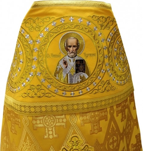 Vesminte preoțești combinate din brocat „Crucea Cipriotă”, cu epitrahil brodat, broderie „Cerc”