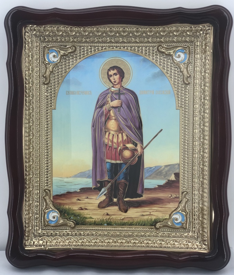 Icoană Sfântului Mare Mucenic Dimitrie al Tesalonicului, Izvorâtor de Mir 48x42cm