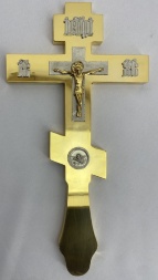 Cruce de altar, aur, nichel icoană, argint Mântuitorul 33,5х17,5