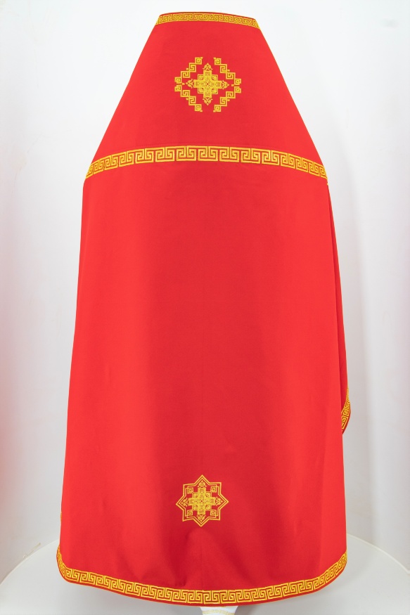 Veșminte preoțești brodate pe gabardină, broderie "Meandru" cu galon brodat