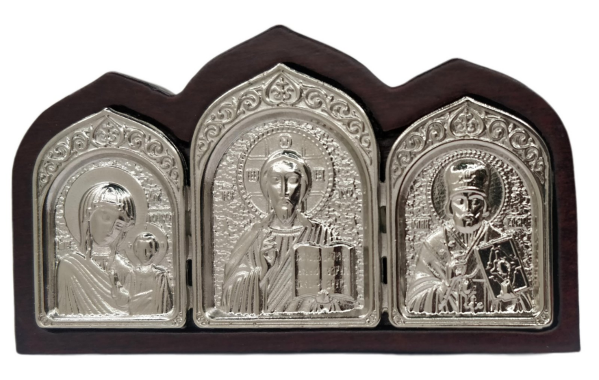 Trojac auto (metal + lemn de tei) nichel