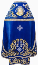 Veșminte preoțești, brodate pe catifea, broderie „Trandafir” cu galon aplicat