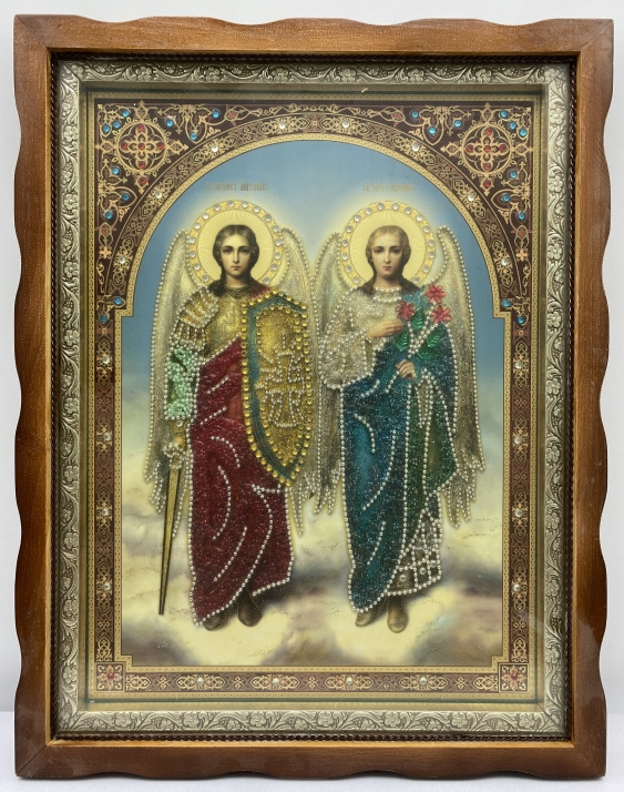 Icoană Sfântul Arhanghel Mihail și Gavriil 36x46cm