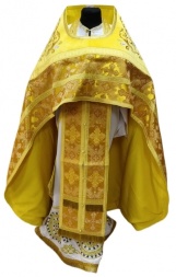 Veșmânt preoțesc combinat din brocart „Crucea de la Kiev”, cu epitrahil brodat, broderie „Trandafir”