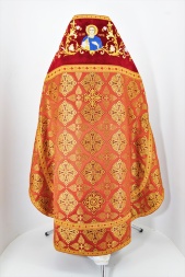 Veșminte preoțești combinate din brocart, cu epitrahil brodat, broderie "Paștală"