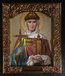 Icoană a Sfintei Întocmai cu Apostolii Marii Cneaghine Olga 15×18