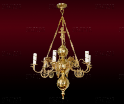 Candelabru bisericesc cu un nivel, șase lumânări, No. 44