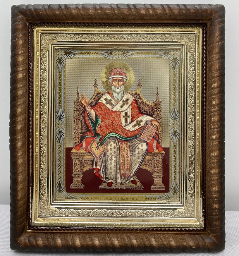 Icoană Sfântul Spiridon al Trimitundei 22,5x25,5cm