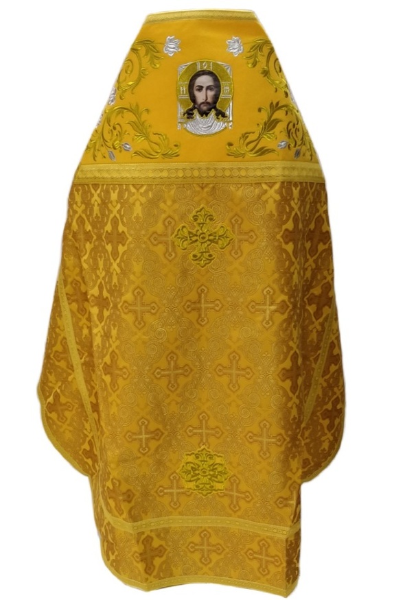 Veșmânt preoțesc combinat din brocart „Cruce ajurată”, cu epitrahil brodat, broderie „Trandafir”