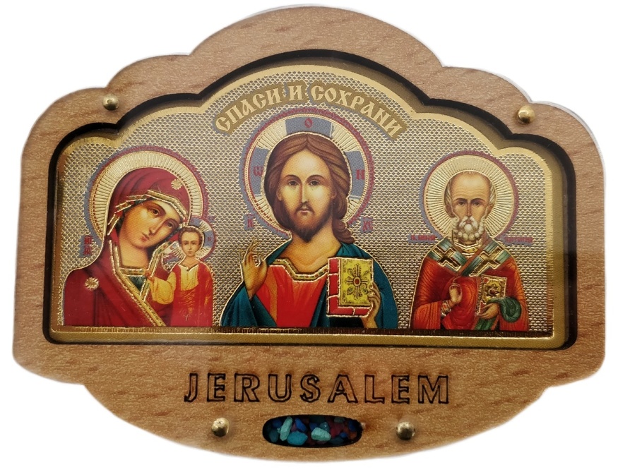 Trei icoane auto (lemn) în plexiglas 9,8х6cm