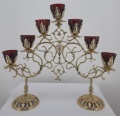 Candelabru cu șapte lumânări pentru altar No. 9 - 1, (email, alamă), Înălțime 54 cm, lungime 68 cm