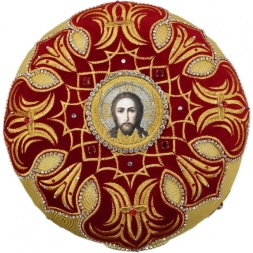 Mitra „Betleem” galben-roșu, brocart