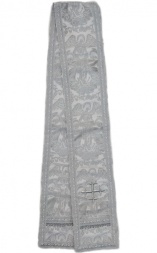 Semn de carte din brocart alb