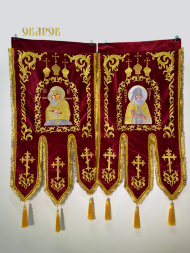 Prapuri (pereche icoană a Maicii Domnului „Pociaevskaia” și Sfântul Cuvios Amfilohie de la Pociaev) broderie „Cupolă”