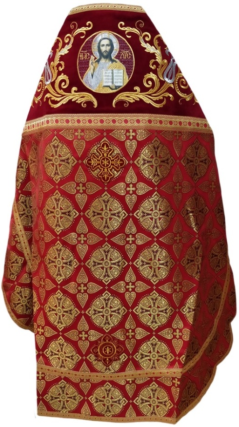 Vesminte preoțești combinate din brocart, cu epitrahil brodat, Broderie „Broderie nouă”