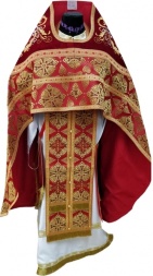 Vesminte preoțești combinate din brocart, cu epitrahil brodat, Broderie „Broderie nouă”