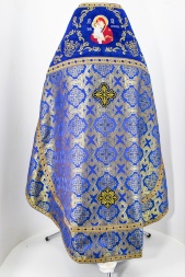 Veșmânt preoțesc combinat din brocart „Ornament”, cu guler brodat, broderie „Cerc”