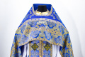 Veșmânt preoțesc combinat din brocart „Ornament”, cu guler brodat, broderie „Cerc”