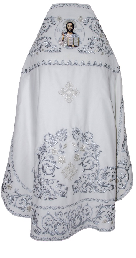 Veșmânt preoțesc brodat pe catifea, broderie „Trandafir” cu galon brodat