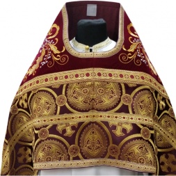 Vesminte preoțești combinate din brocart „Crucea de Kiev”, cu epitrahil brodat, broderie „Broderie nouă”