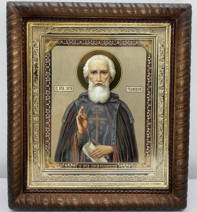 Icoană Sfântul Preacuviosul Serghie de Radonej 22,5×25,5cm