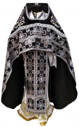 Veșmânt preoțesc combinat din brocart „Crucea grecească”, cu epitrahil brodat, broderie „Trandafir”