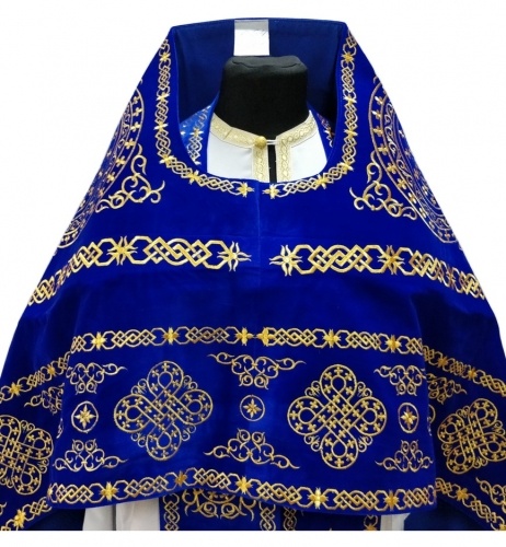 Veșminte preoțești, brodate pe catifea, broderie „Cerc” cu galon brodat