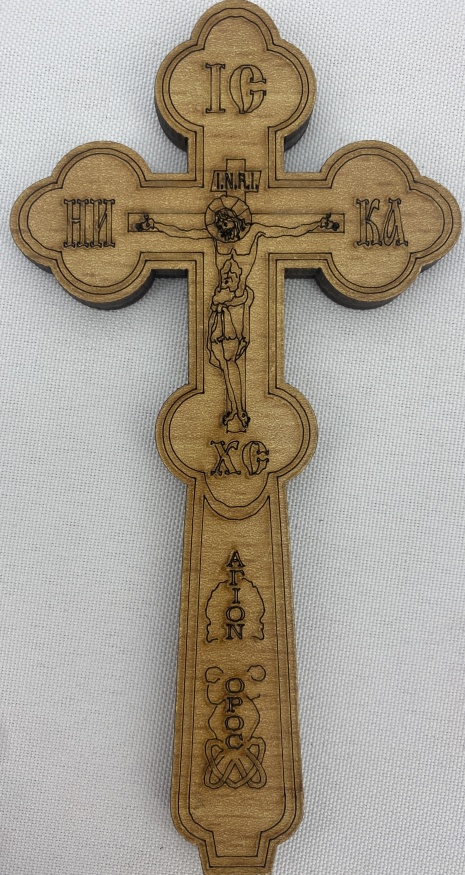 Cruce de înmormântare, decorativă, lemn ars 13x7cm