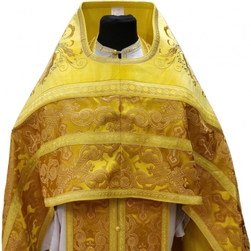 Vesminte preoțești combinate din brocart „Cruce ajurată”, cu epitrahil brodat, broderie „Model nou”