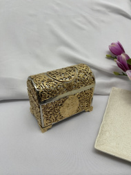 Cutie pentru botez, nichel - aur 15х8х13