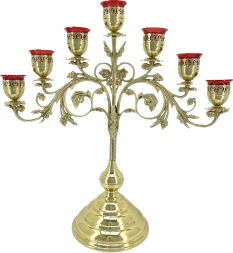 Candelabru cu șapte brațe pentru altar No. 7 - 1 (mini, alamă)