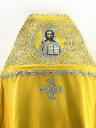 Veșmânt preoțesc brodat pe catifea, broderie „Cerc” cu galon brodat