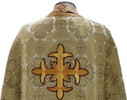 Vesminte preoțești croială grecească, țesătură brocart cu galon aplicat
