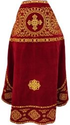 Veșmânt preoțesc, brodat pe catifea, broderie „Cerc” cu galon brodat