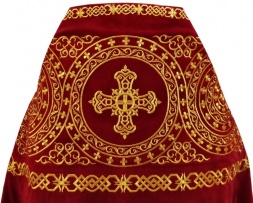 Veșmânt preoțesc, brodat pe catifea, broderie „Cerc” cu galon brodat