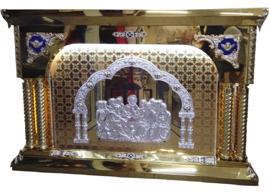 Văl pentru altar 100х100 (interior) cu tăiere laser, turnare și iluminare