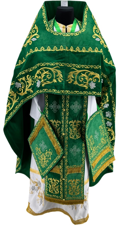 Vesminte preoțești brodate pe catifea, broderie „Trandafir” cu galon brodat